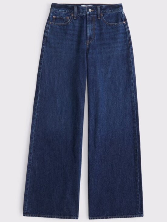 Abercrombie & Fitch Denim - Abercrombie & Fitch Curve Love High Rise Wide Leg Dark Denim Jean 25/0 Short